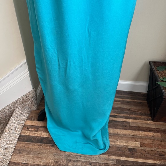 Oleg Cassini Black Tie Vintage Silk Beaded Formal Gown Blue Sz 4 - Picture 6 of 16